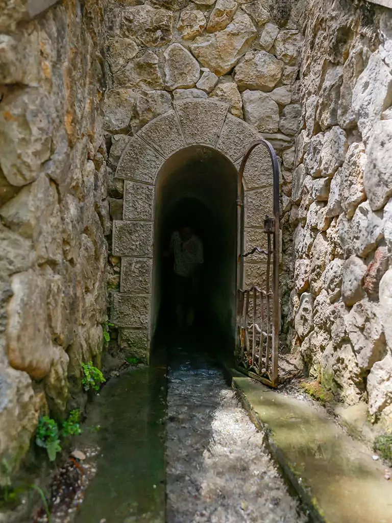 Water tunnel entrance at 7 Springs, Rhodes