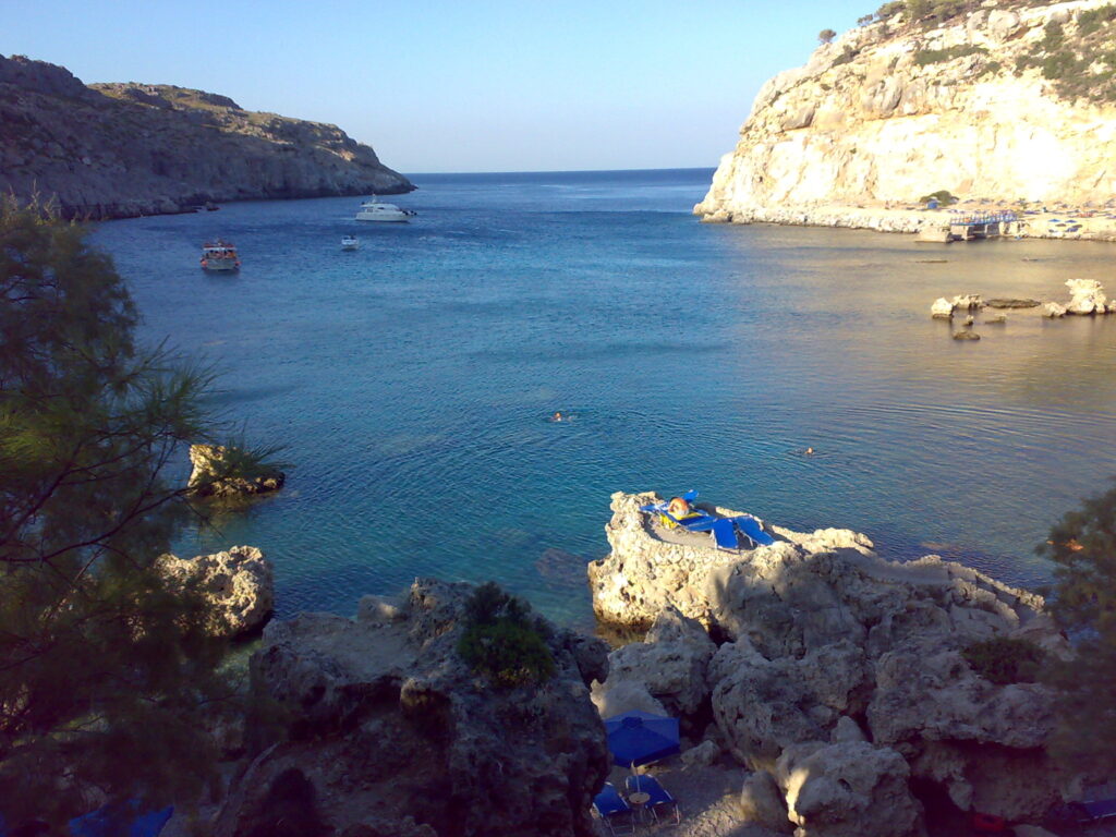 Anthony Quinn Bay at sunset, Rhodes