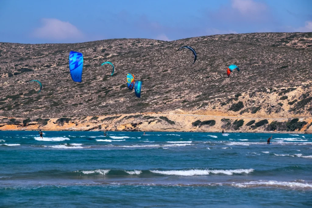 Prasonisi lighthouse above the deep blue sea