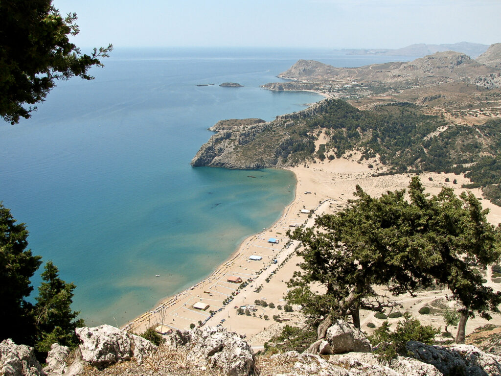 Tsambika Bay viewed from the monastery, Rhodes