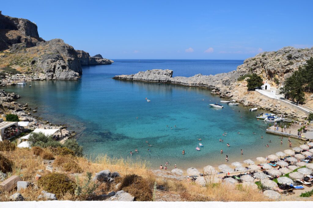 St Paul's Bay below Lindos, Rhodes