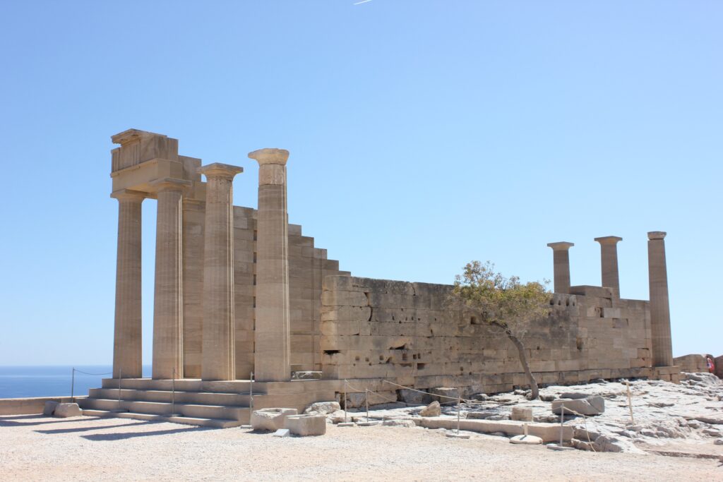 Doric colonnade of the Acropolis of Lindos